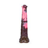 Bad Horse - szilikon lószerszám dildó - 24 cm (barna-pink) kép