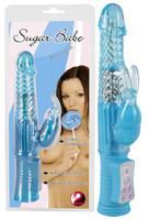 Sugar Babe - gyöngyös, nyuszis vibrátor (kék) kép