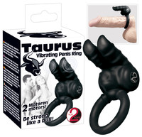 Taurus - duplamotoros péniszgyűrű (fekete) kép
