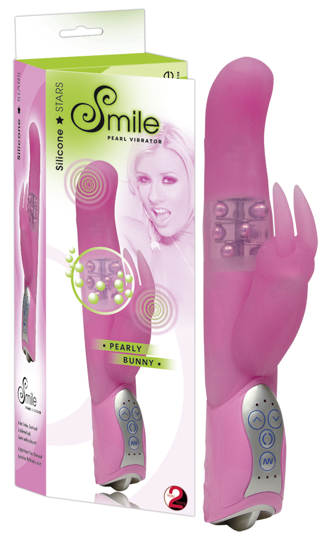 SMILE Pearly Bunny - gyöngyös vibrátor (rózsaszín) kép