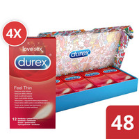 Durex Feel Thin - élethű érzés óvszer csomag (4 x 12 db) kép