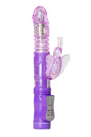 Easytoys - forgó-lökő, pillangós csiklókaros vibrátor (lila) kép