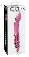 Icicles No. 57 - péniszes kétvégű üveg dildó (pink) kép