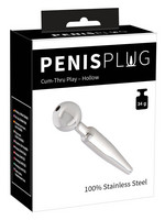 Penisplug Cum-Thru Play - üreges acél húgycsőtágító kúp (0,5-1 cm) kép