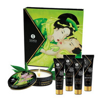 SHUNGA Geisha - zöld teás síkosító, masszázsolaj és gyertya szett (5 részes) - kép