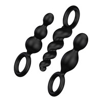 Satisfyer Plugs - anál dildó szett - fekete (3 részes) kép