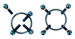 Bad Kitty - csavaros mellbimbó ékszer (kör) - kék kép