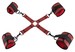 Bad Kitty - keresztpántos csukló- és bokabilincs szett (piros-fekete) kép