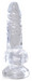 King Cock Clear 4 tapadótalpas herés extra kis dildó (10 cm) - áttetsző kép