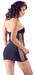 NO:XQSE - oldalhálós, nyakpántos ruha tangával (fekete) kép