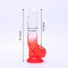 Sunfo - tapadótalpas, élethű herés dildó - 21 cm (áttetsző-piros) kép