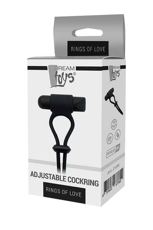 Rings of Love - állítható, vibrációs péniszgyűrű (fekete) kép